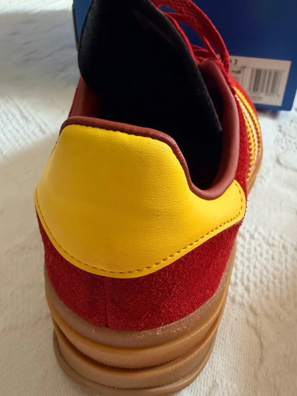 Adidas Red and Yellow Suede Sneakers